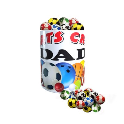 Father's Day 'Sports Crazy Dad' White Ceramic Gift Mug with Selection Of Individually Foil Wrapped Chocolate footballs