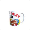 Father's Day 'Sports Crazy Dad' White Ceramic Gift Mug with Selection Of Individually Foil Wrapped Chocolate footballs view 3