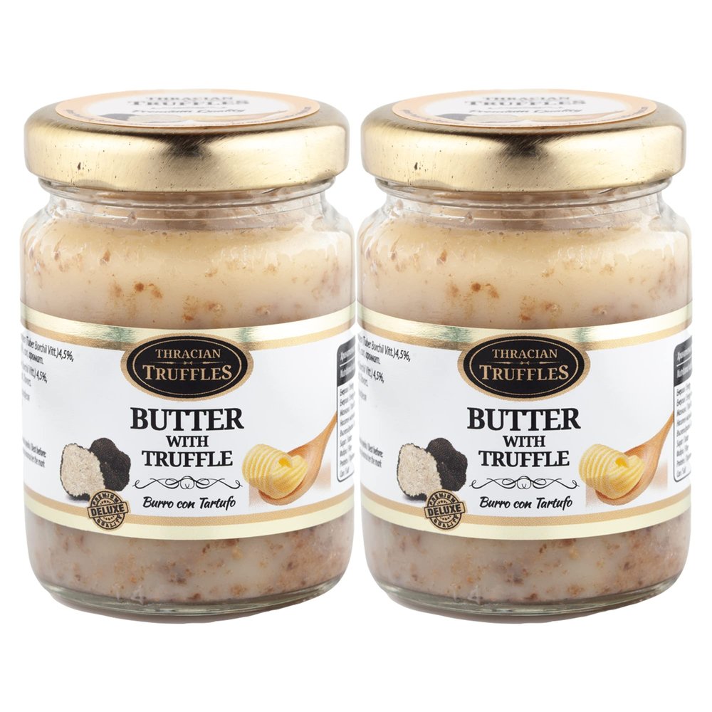 Truffle butter, Butter with white truffle tuber borchii vitt, Burro con tartufo, Intense taste and flavour, Suitable for white truffle risotto, appetizers, pasta dishes, meat, toast, popcorn 2 x 80g