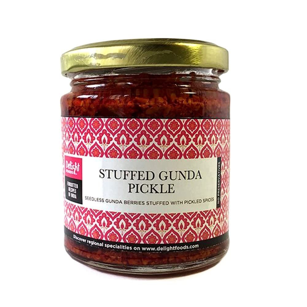 Delight Foods Traditional Pickles 200g | Achaar, Uppinkai (Stuffed Gunda Pickle)