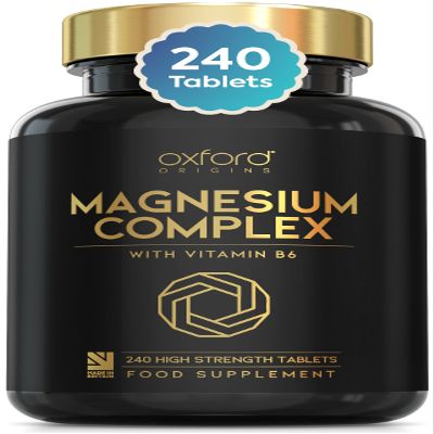 Advanced Magnesium Complex with Vitamin B6 | Made in The UK | Magnesium Supplements for Restless Leg Syndrome Relief, Leg Cramps & Sleep | Mag Citrate, Oxide & VIT B6 | 240 Capsules