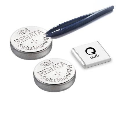 Bundle of 2x Renata 394 Batteries and Specialist Installation Tweezers and Quzo Belgian Chocolate