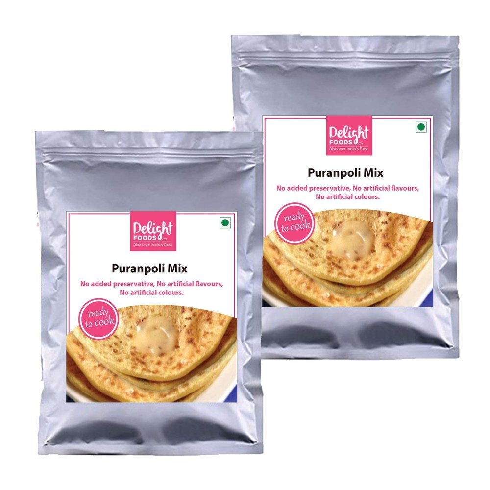 Delight Foods Maharashtra Ready to Cook Mixes | Set of 2 | Snacks - Breakfast - Lunch | (Puranpoli)