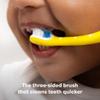 Frida Baby Kids Toothbrush | U-Shaped Toothbrush with Triple-Angle Bristles, Easy-Grip Handle, Soft Toothbrush Bristles | for Toddlers and Kids 2+ Years Old | Yellow view 2