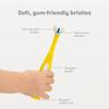 Frida Baby Kids Toothbrush | U-Shaped Toothbrush with Triple-Angle Bristles, Easy-Grip Handle, Soft Toothbrush Bristles | for Toddlers and Kids 2+ Years Old | Yellow view 4