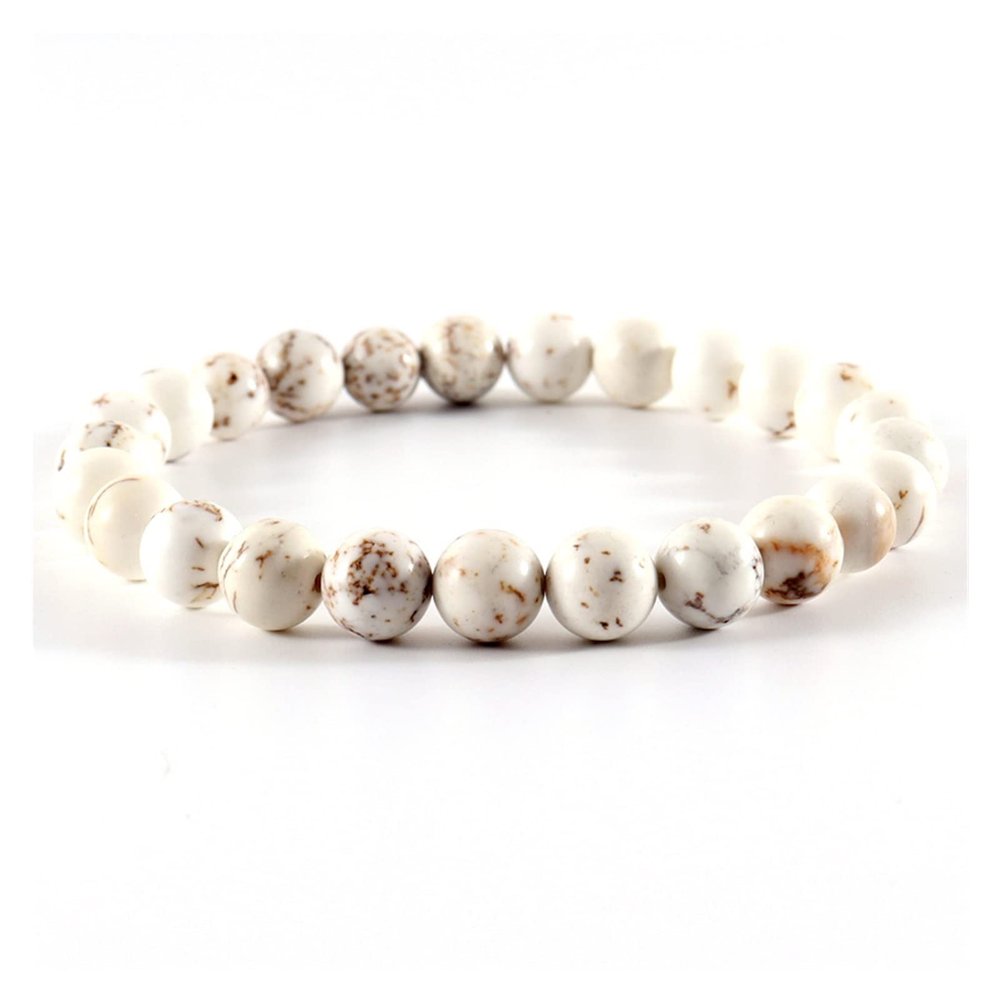 ZZSRJ Classic Stone Bead Bracelet Men's Handmade Stone Bead Chain Bracelet Men's Women's Jewelry Gifts (Main Stone Color : Width 10mm, Metal Color : 33)