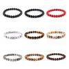 ZZSRJ Classic Stone Bead Bracelet Men's Handmade Stone Bead Chain Bracelet Men's Women's Jewelry Gifts (Main Stone Color : Width 10mm, Metal Color : 5) view 2