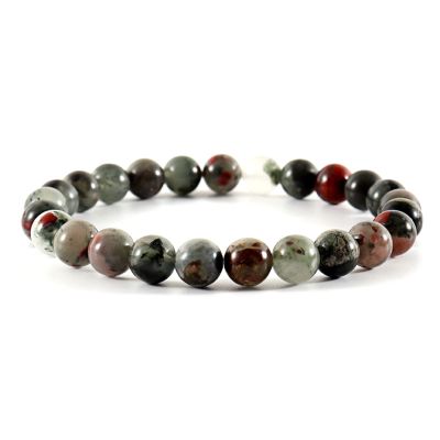 ZZSRJ Classic Stone Bead Bracelet Men's Handmade Stone Bead Chain Bracelet Men's Women's Jewelry Gifts (Main Stone Color : Width 8mm, Metal Color : 37)
