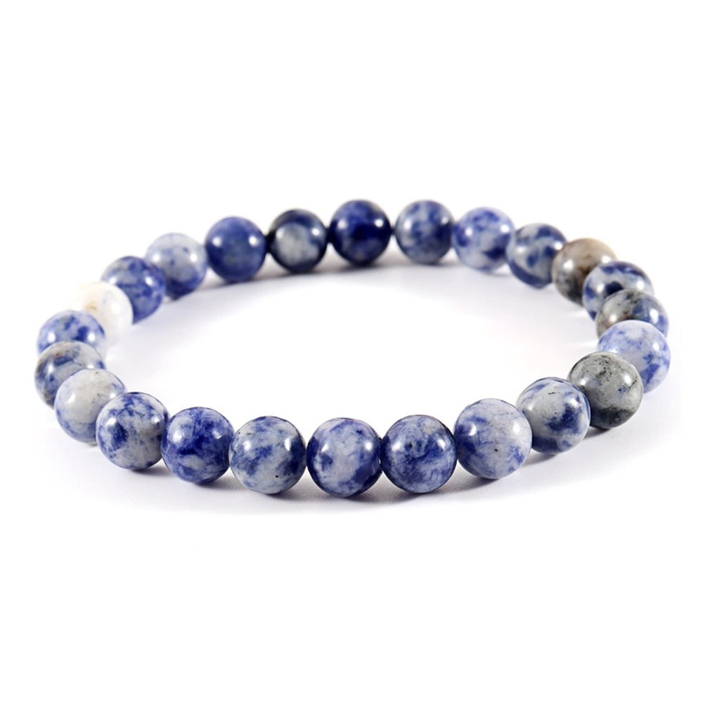 ZZSRJ Classic Stone Bead Bracelet Men's Handmade Stone Bead Chain Bracelet Men's Women's Jewelry Gifts (Main Stone Color : Width 10mm, Metal Color : 6)