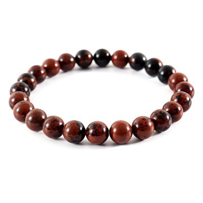 ZZSRJ Classic Stone Bead Bracelet Men's Handmade Stone Bead Chain Bracelet Men's Women's Jewelry Gifts (Main Stone Color : Width 10mm, Metal Color : 24)