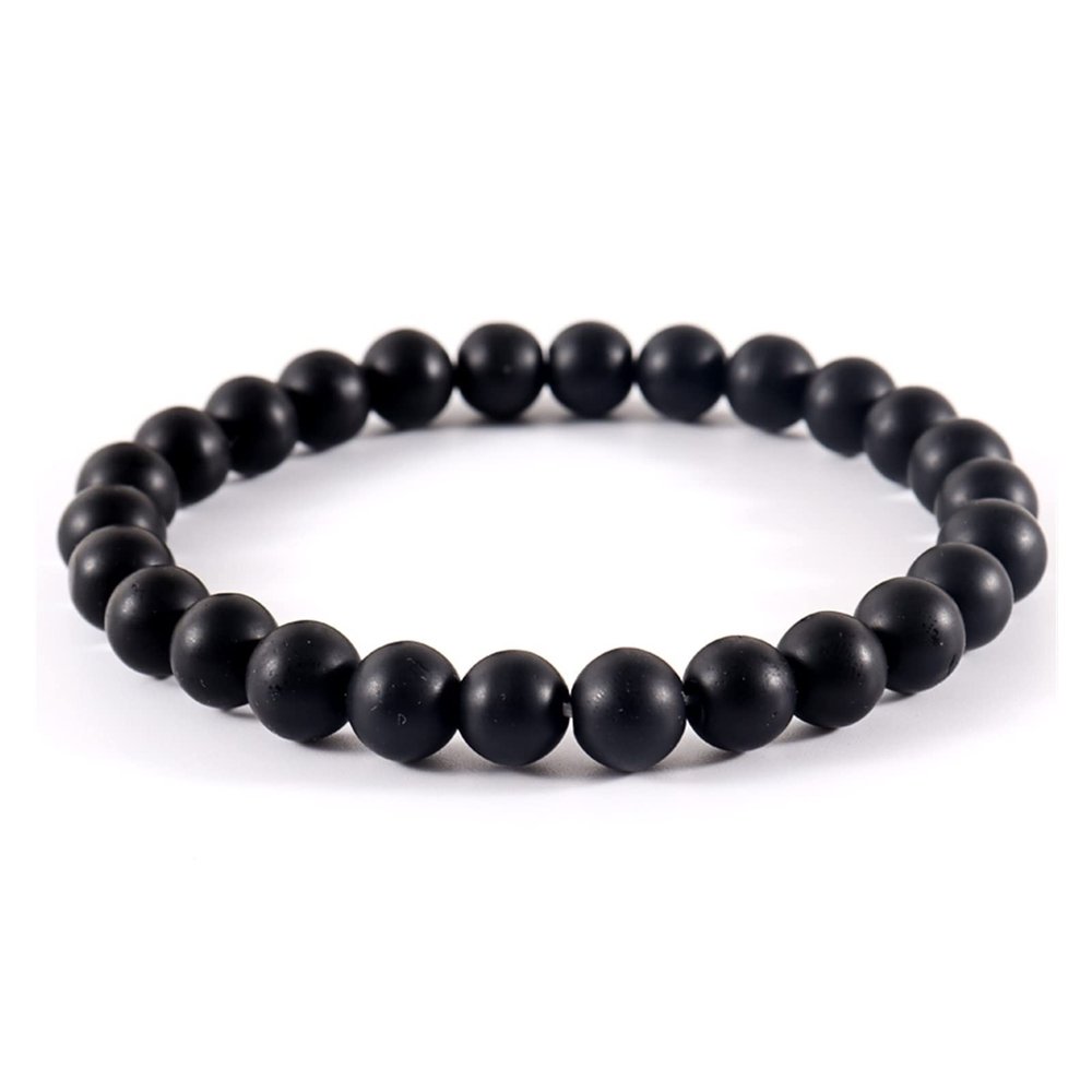 ZZSRJ Classic Stone Bead Bracelet Men's Handmade Stone Bead Chain Bracelet Men's Women's Jewelry Gifts (Main Stone Color : Width 10mm, Metal Color : 4)