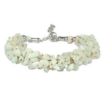 Aport Presents Natural White Agate Bracelet Crystal Stone Chip Bracelet for Reiki and Crystal Stone (Color : White) #Aport-744