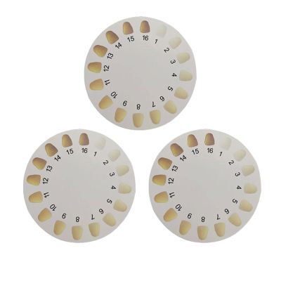 DEWIN Color Comparing Charts, 3pcs Teeth Color Comparing Charts Teeth Bleaching Color Shade Guide Dental Teeth Color Cards