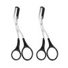 2PCS Black Eyebrow Scissors with Comb Unisex Professional Eyebrow Trimmer Kit with Comfortable Finger Grips for Precise Shaping Beginners view 1