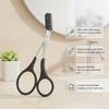 2PCS Black Eyebrow Scissors with Comb Unisex Professional Eyebrow Trimmer Kit with Comfortable Finger Grips for Precise Shaping Beginners view 4
