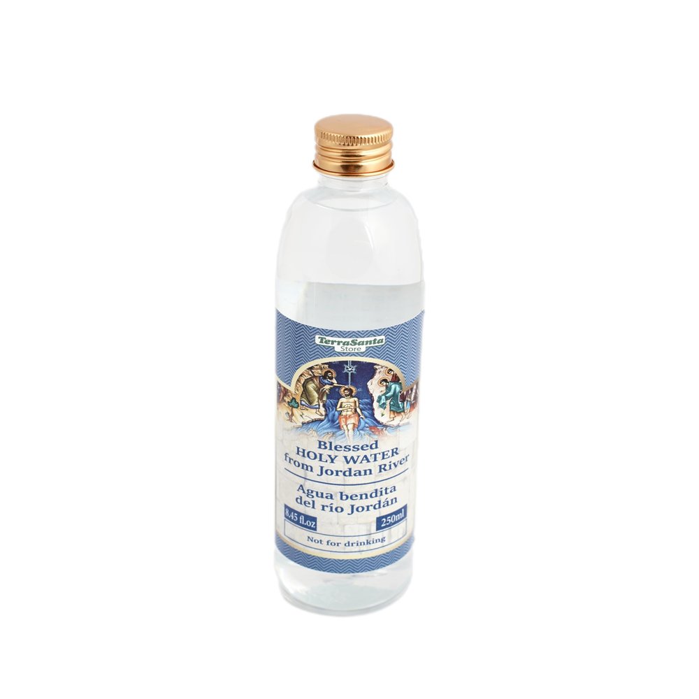 Blessed Authentic Bottle with Holy Water 8.4 fl.oz(250 ml) Souvenir from Jerusalem Holy Land Israel Certificate Gift Spiritual Tierra Sagrada Christian