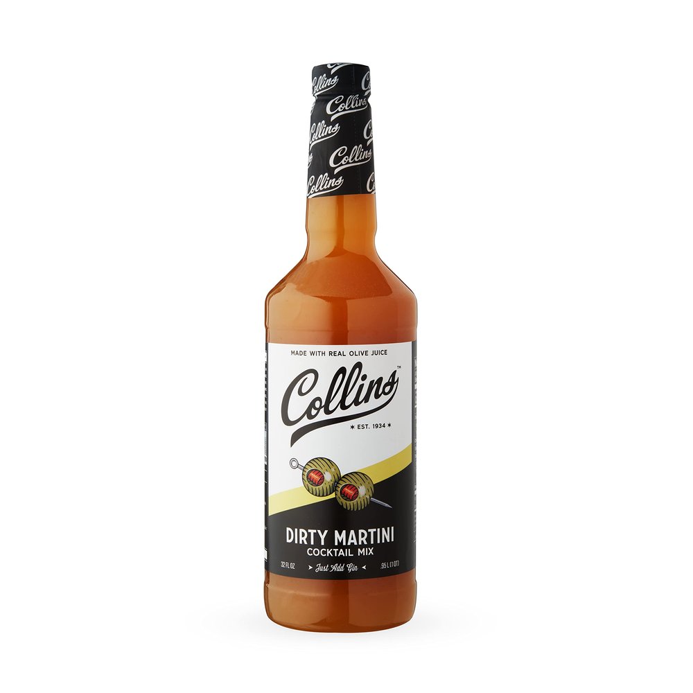 Collins Dirty Martini Mix | Made With Real Olive Brine for the Bold Flavor You Need | Classic Cocktail Recipe Ingredient, 32 fl oz