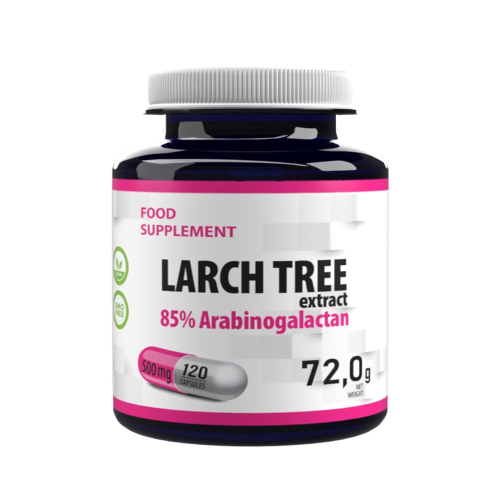 Arabinogalactan (Larch Tree Extract) 500mg 120 Vegan Capsules, 3rd Party lab Tested, High Strength Supplement, Gluten and GMO Free