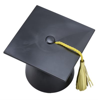 DecoPac Black Grad Cap with Tassels Cake Topper, Elegant Graduation Hat Cake Decoration, Food Safe, Pack of 12 (22422)