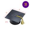 DecoPac Black Grad Cap with Tassels Cake Topper, Elegant Graduation Hat Cake Decoration, Food Safe, Pack of 12 (22422) view 3