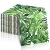 100 Pcs Tropical Cocktail Napkins Green Hawaiian Luau Dinner Napkins Palm Tree Safari Napkins Tropical Party Decorations Hawaiian Square 3 Ply Disposable Napkins for Birthday Jungle Shower view 1