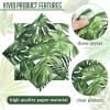 100 Pcs Tropical Cocktail Napkins Green Hawaiian Luau Dinner Napkins Palm Tree Safari Napkins Tropical Party Decorations Hawaiian Square 3 Ply Disposable Napkins for Birthday Jungle Shower view 3