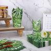 100 Pcs Tropical Cocktail Napkins Green Hawaiian Luau Dinner Napkins Palm Tree Safari Napkins Tropical Party Decorations Hawaiian Square 3 Ply Disposable Napkins for Birthday Jungle Shower view 4