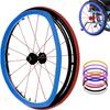 Wheelchair Push Rim Covers, 24-Inch Rear Wheel Sports Wheelchair Cover, Silicone Hand Push Cover, Wear-Resistant, Improve Grip and Traction,E view 1