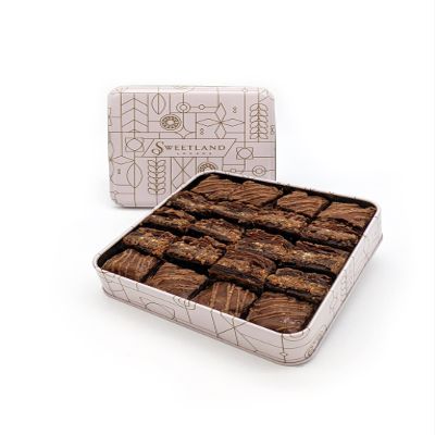Sweetland London Chocolate Cashew Baklava  500 g | Fresh Handmade Traditional Lebanese Baklava Dessert | UK Made | Tin Gift Box | Present for Diwali, Ramadan, Mother's Day, Easter, Eid & Birthday