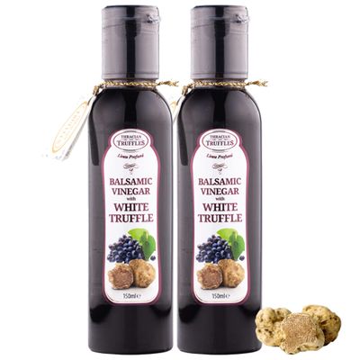 Balsamic vinegar glaze of Modena with white truffle, Grape must Truffle balsamico vinegar, Balsamic marinade, White truffle condiment, Dressing for fresh salads, stewed vegetables, meat 2 x 150 ml