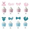 Kiwochy Boy or Girl Cupcake Topper Glitter Onesie Cupcake Toppers Blue Jumpsuit Cupcake Toppers Sticks Baby Shower Cake Toppers for Kids Birthday Gender Reveal Party Cake Decorations Supplies 24PCS view 2