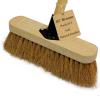 10 Soft Broom Indoor with Wooden Handle Natural Coco Bristles Sweeping Brush with Durable Support Bracket for Cleaning Any Surface Wooden Floor Decking and Paving Slabs (1) view 1