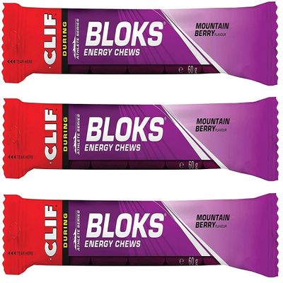 CLIF Bar Bloks Energy Chews Mountain Berry - Sports Supplements, 60 g (Mountain Berry- 3 Packs)