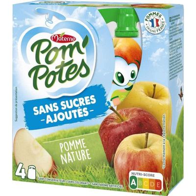 Pom'Potes Natural Apple, 4 x 90 g