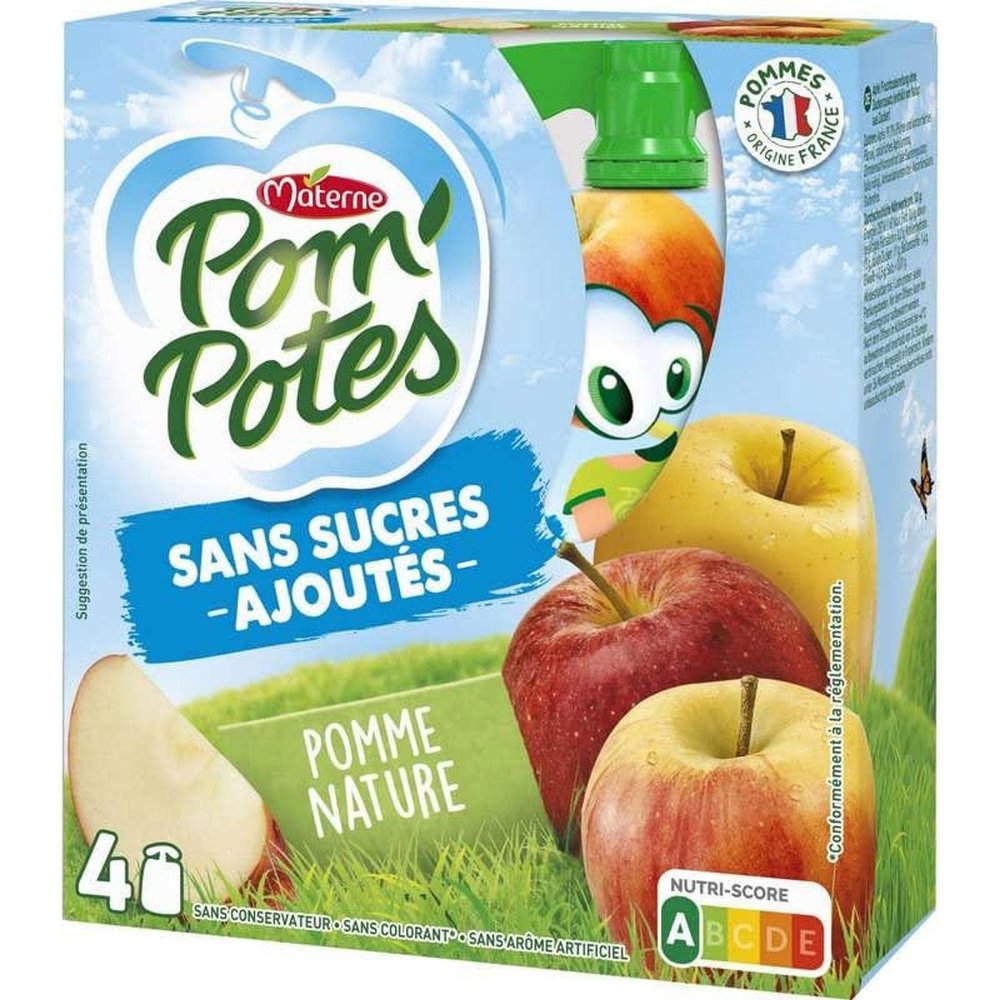 Pom'Potes Natural Apple, 4 x 90 g