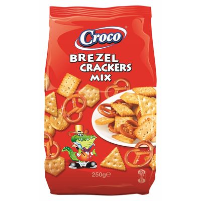 CROCO - MIX CRACKERS & BREZEL - 250g x Pack of 12