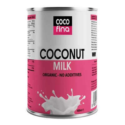 Cocofina Organic Coconut Milk Original Gluten Free Unsweetened Dairy Free BPA Free Can No Xanthan Gum or Additives Just 76% Coconut & Water Keto Diet Friendly 400ml  (Pack of 6)