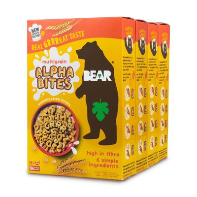 BEAR Alphabites Multigrain Cereal for Kids - High Fibre - Healthy - 350g (Pack of 4)