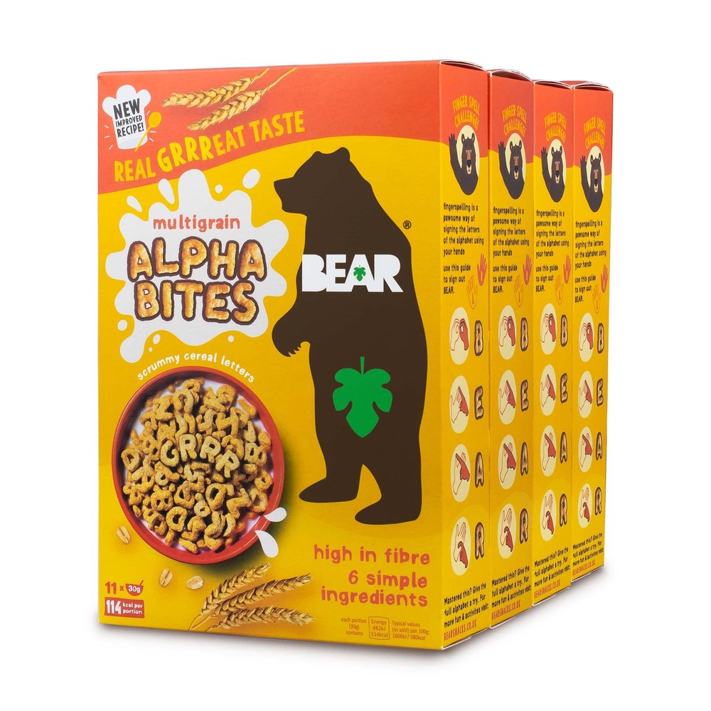 BEAR Alphabites Multigrain Cereal for Kids - High Fibre - Healthy - 350g (Pack of 4)