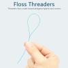 Floss Threaders, Deep Clean Dental Floss Threader for Braces, Bridges, and Implants 200PCS(4Pack),Blue view 3