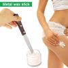 Yinhing Straight Metal Spatulas Applicator Sticks, Waxing Spatula Metal Wax Mixing Applicator Wood Handle Hair Removal Tool for Body Hair Eyebrow Removal - Spa and Home Usage view 2