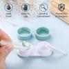 Medo 4 Pack Contact Lens Cases, Contact Lens Container Box Portable Travel Contact Lens Case Left/Right Eyes Contact Lens Holder with Storage Box Tweezers Wearing Stick view 4