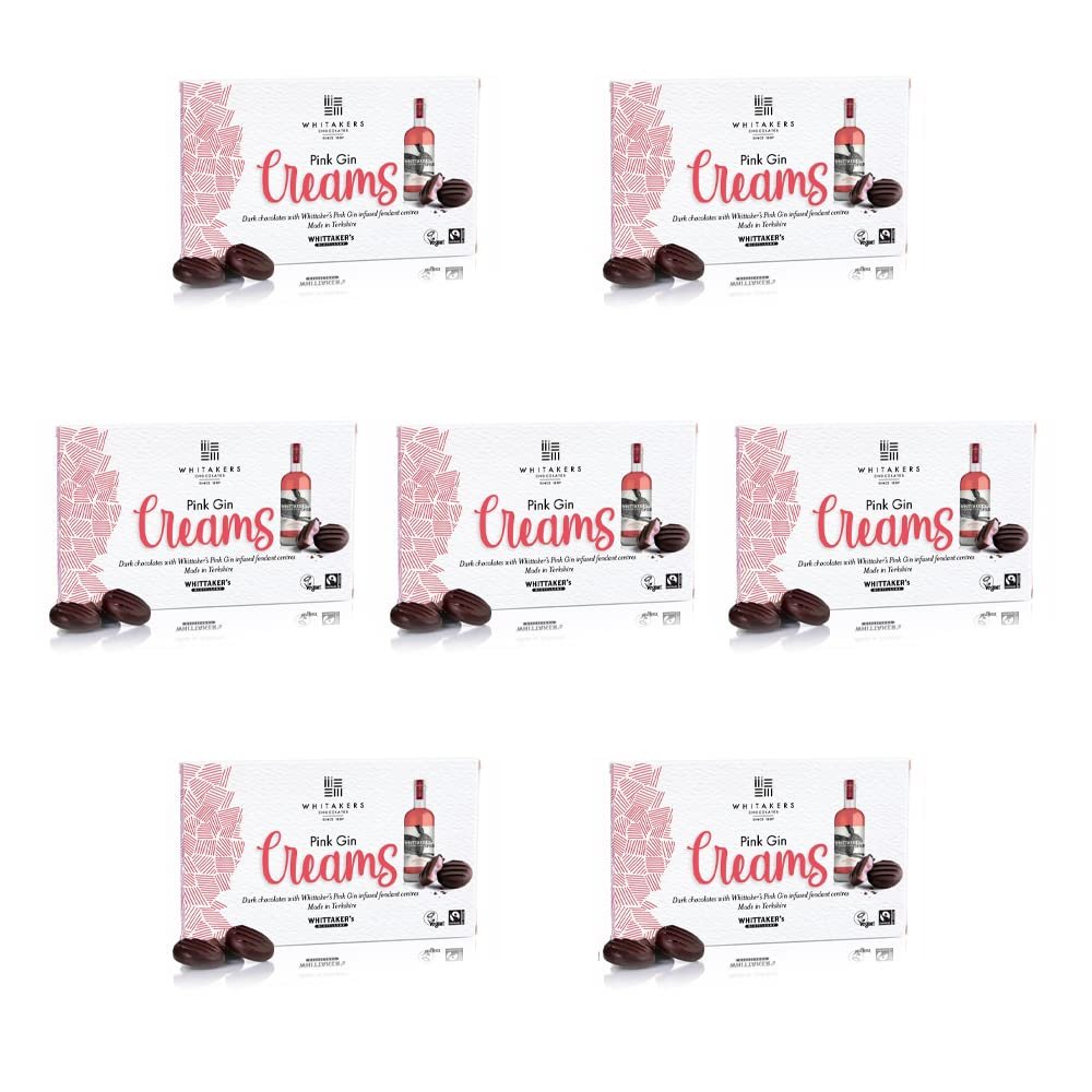 Whitakers Chocolate Dark Chocolate Pink Gin Creams 150g 15 Pieces (Pack of 7)