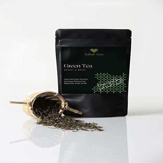Bahari Loose Leaf Green Tea - Natural Health & Wellness Support in a Rich, Premium, Sustainable, Authentic Specialty Green Tea from Kenya - 75g