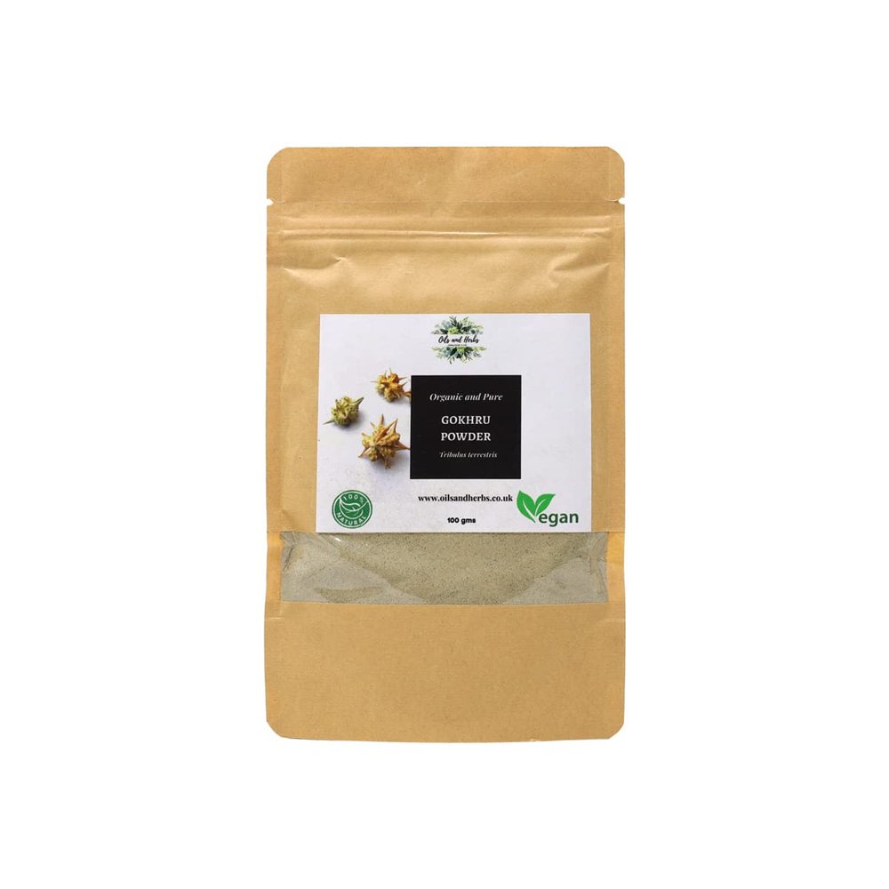 Clean Organic Gokhru Powder - Tribulus Terrestris - 100% Pure and Natural (100)