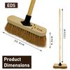 10 Soft Broom Indoor with Wooden Handle Natural Coco Bristles Sweeping Brush with Durable Support Bracket for Cleaning Any Surface Wooden Floor Decking and Paving Slabs (2) view 2