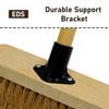 10 Soft Broom Indoor with Wooden Handle Natural Coco Bristles Sweeping Brush with Durable Support Bracket for Cleaning Any Surface Wooden Floor Decking and Paving Slabs (2) view 3