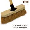 10 Soft Broom Indoor with Wooden Handle Natural Coco Bristles Sweeping Brush with Durable Support Bracket for Cleaning Any Surface Wooden Floor Decking and Paving Slabs (2) view 4