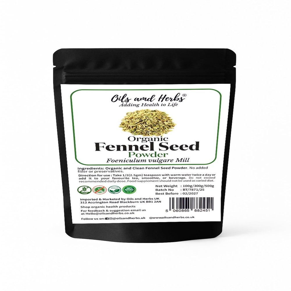 Clean Organic Fennel Seed Powder - 100% Pure and Natural (100)