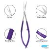 Facial Hair Scissors-Eyebrow Trimmer-Grooming Scissors for Eyebrow Shaping, Ear, Nose, Nostril Hair & Moustache (Purple Curved) view 2